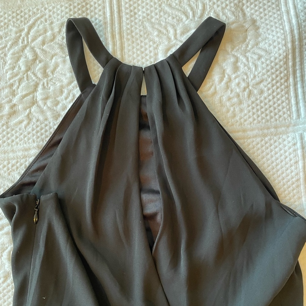 Express Halter Neck Keyhole Back Mini Dress Black Formal Homecoming 2 - Picture 10 of 14